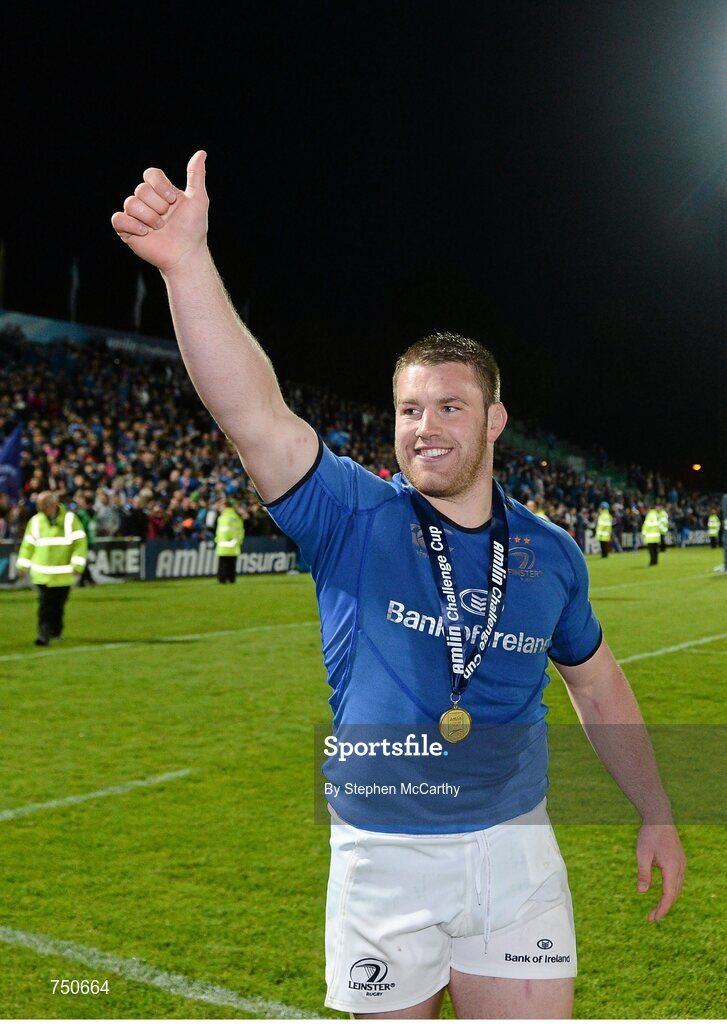 17 May 2013; Leinster's Sean O'Brien following his side's victory. Amlin Challenge Cup Final 2012/13, Leinster v Stade Francais, RDS, Ballsbridge, Dublin. Picture credit: Stephen McCarthy / SPORTSFILE