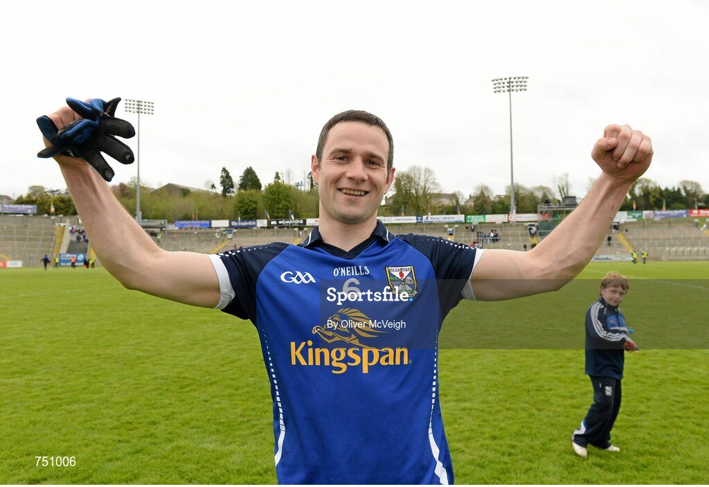 19 May 2013; Cavan captain Alan Clarke celebrates victory after the game. Ulster GAA Football Senior Championship, Preliminary Round, Cavan v Armagh, Kingspan Breffni Park, Cavan. Picture credit: Oliver McVeigh / SPORTSFILE