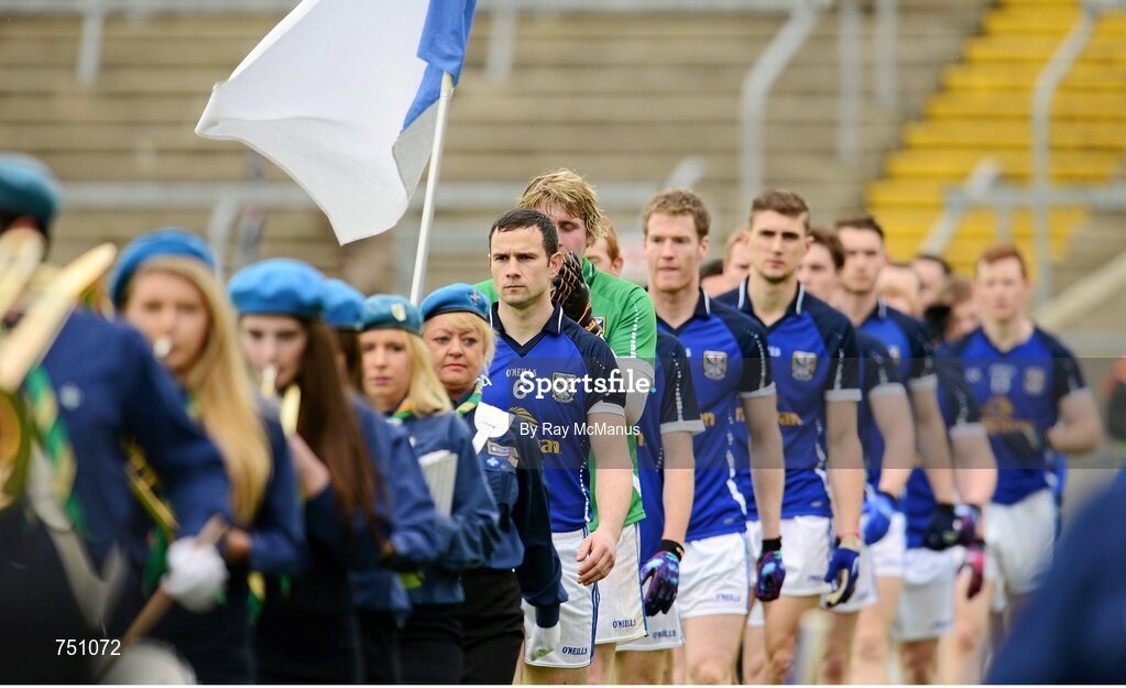 19 May 2013; Cavan captain Alan Clarke leads his team behind the St Michael's Scout Band, Enniskellen, during the pre-match parade. Ulster GAA Football Senior Championship, Preliminary Round, Cavan v Armagh, Kingspan Breffni Park, Cavan. Picture credit: Ray McManus / SPORTSFILE