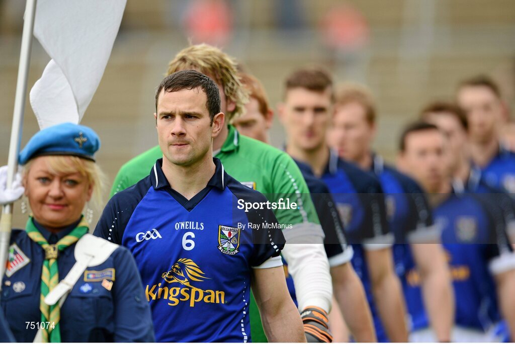 19 May 2013; Cavan captain Alan Clarke leads his team behind the St Michael's Scout Band, Enniskellen, during the pre-match parade. Ulster GAA Football Senior Championship, Preliminary Round, Cavan v Armagh, Kingspan Breffni Park, Cavan. Picture credit: Ray McManus / SPORTSFILE