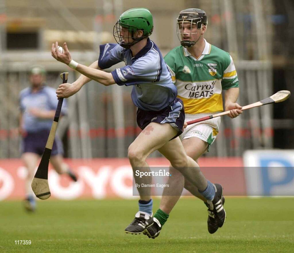 15 June 2003; Kevin Ryan, Dublin, in action against Offaly's Stephen Brown. Guinness Hurling Qualifier, Dublin v Offaly, Croke Park, Dublin. Picture credit; Damien Eagers / SPORTSFILE *EDI*