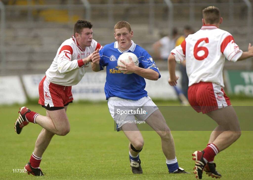 29 June 2003; Lorcan Mulvey, Cavan, in action against Tyrone. Ulster Minor Football Championship Semi Final, Tyrone v Cavan, Brewster Park, Enniskillen, Co Fermanagh. Picture credit; Damien Eagers / SPORTSFILE *EDI*