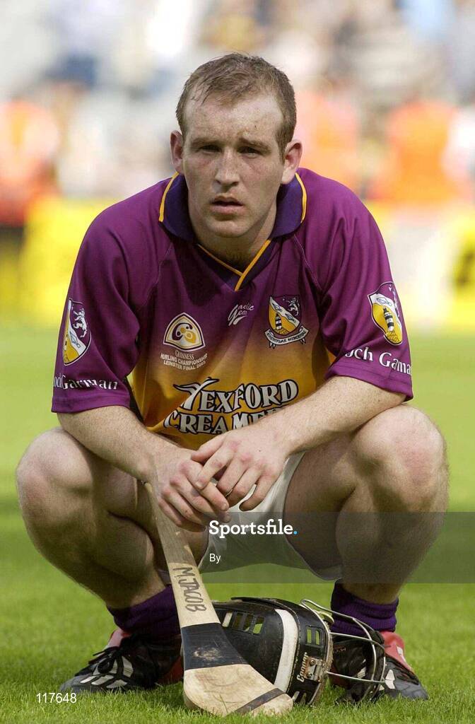6 July 2003; Wexford's Michael Jacob shows his disappointment after the game. Guinness Leinster Senior Hurling Championship Final, Kilkenny v Wexford, Croke Park, Dublin. Picture credit; Pat Murphy / SPORTSFILE *EDI*