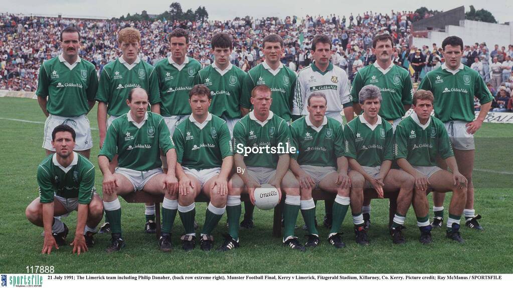 21 July 1991; The Limerick team including Philip Danaher, (back row extreme right), Munster Football Final, Kerry v Limerick, Fitzgerald Stadium, Killarney, Co. Kerry. Picture credit; Ray McManus / SPORTSFILE
