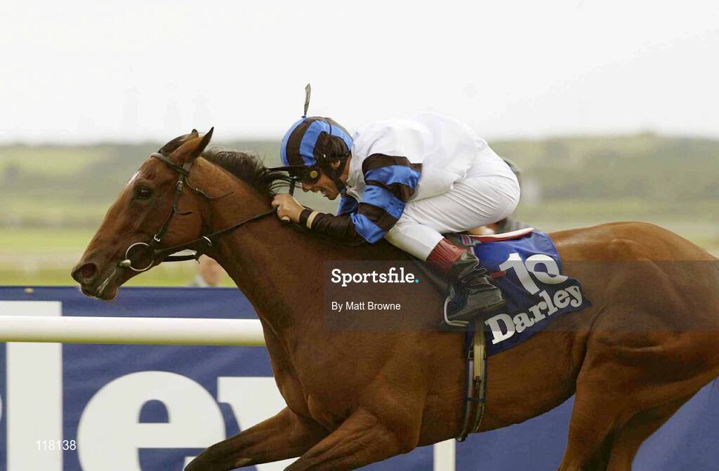 13 July 2003; Vintage Tipple, with Frankie Dettori up, wins the Darley Irish Oaks at the Curragh Racecourse, Co. Kildare. Picture credit; Matt Browne / SPORTSFILE *EDI*