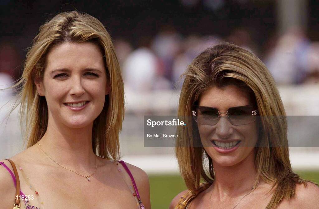 13 July 2003; Lindsay McCormack, left, pictured with Louise Loughman, from Dublin, enjoy a day out at the Curragh Racecourse, Co. Kildare. Picture credit; Matt Browne / SPORTSFILE *EDI*