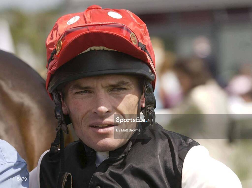 12 July 2003; Robbie Burke pictured after winning The Roca Bathrooms European Breeders Fund at the Curragh Racecourse, Co. Kildare. Picture credit; Matt Browne / SPORTSFILE *EDI*
