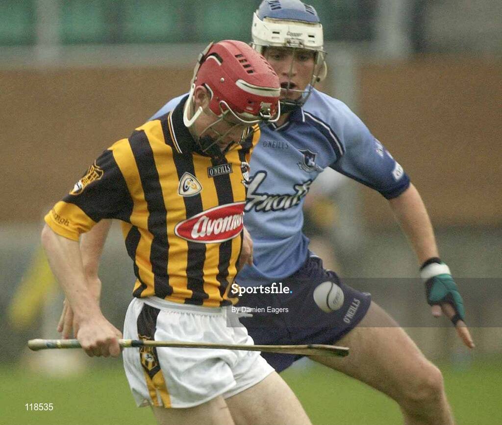 16 July 2003; Kilkenny's Tommy Walsh in action against Dublin's Conal Keaney. Leinster U21 Hurling Final, Dublin v Kilkenny, Dr Cullen Park, Co. Carlow. Picture credit; Damien Eagers / SPORTSFILE *EDI*