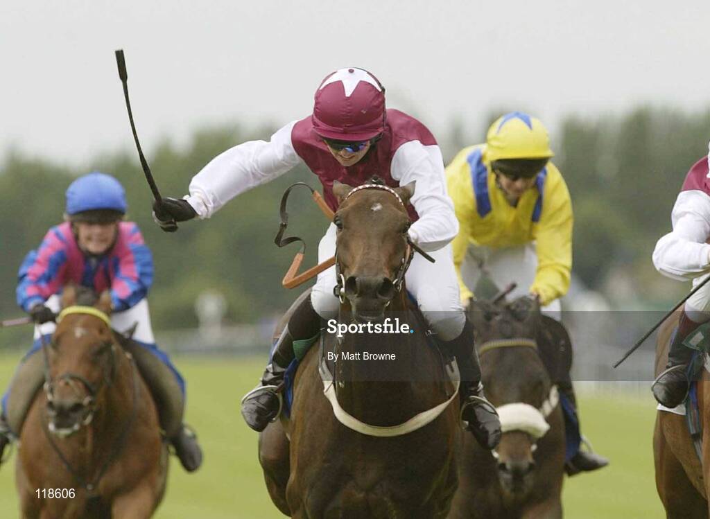 13 July 2003; Kiteflyer, with Sinead O'Keefe up, pictured during the Thalgo Ladies Derby at the Curragh Racecourse, Co. Kildare. Picture credit; Matt Browne / SPORTSFILE *EDI*