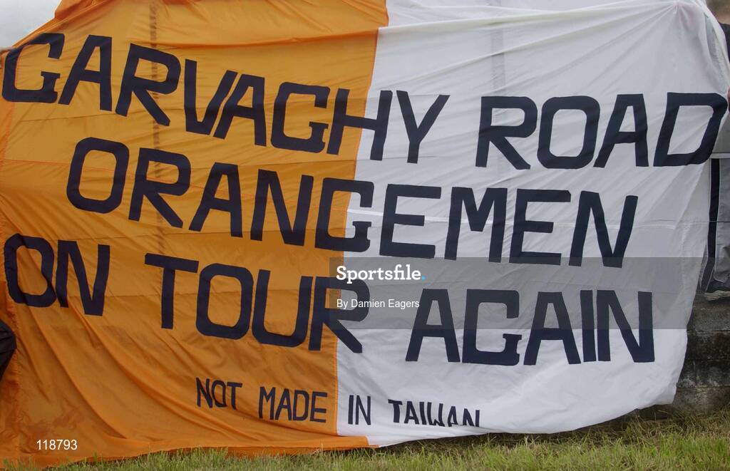 20 July 2003; An Armagh flag pictured at half time. Bank of Ireland Senior Football Championship qualifier, Limerick v Armagh, Dr Hyde Park, Roscommon. Picture credit; Damien Eagers / SPORTSFILE *EDI*