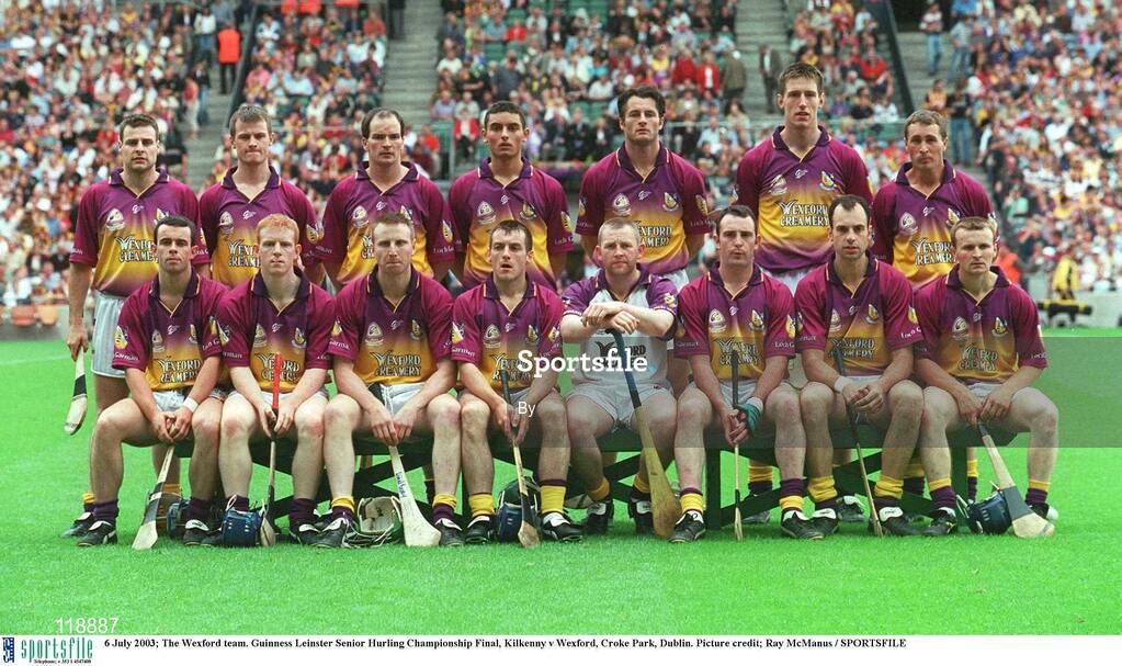 6 July 2003; The Wexford team. Guinness Leinster Senior Hurling Championship Final, Kilkenny v Wexford, Croke Park, Dublin. Picture credit; Ray McManus / SPORTSFILE