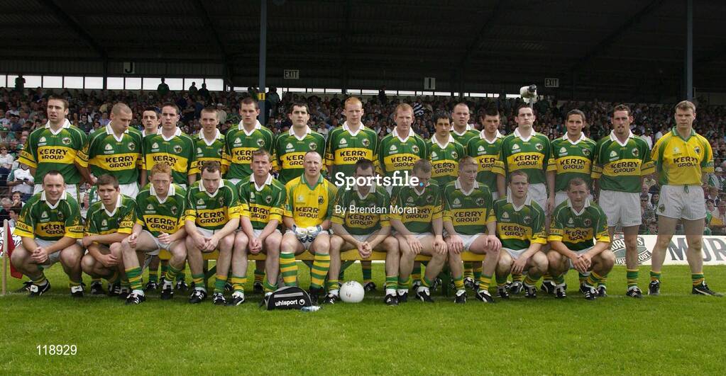 13 July 2003; The Kerry Senior football squad. Bank of Ireland Munster Senior Football Final, Kerry v Limerick, Fitzgerald Stadium, Killarney, Co Kerry. Picture credit; Brendan Moran / SPORTSFILE *EDI*