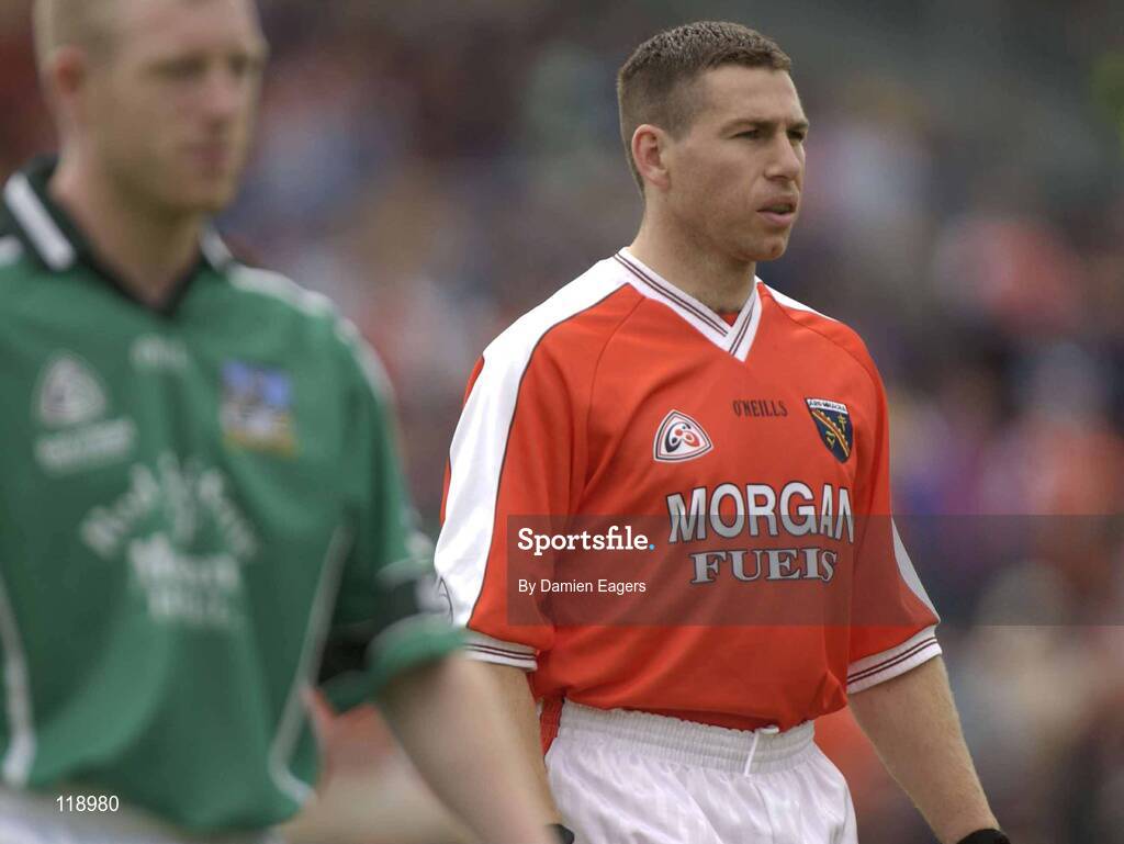 20 July 2003; Armagh's Diarmaid Marsden pictured during the pre match parade. Bank of Ireland Senior Football Championship qualifier, Limerick v Armagh, Dr Hyde Park, Roscommon. Picture credit; Damien Eagers / SPORTSFILE *EDI*