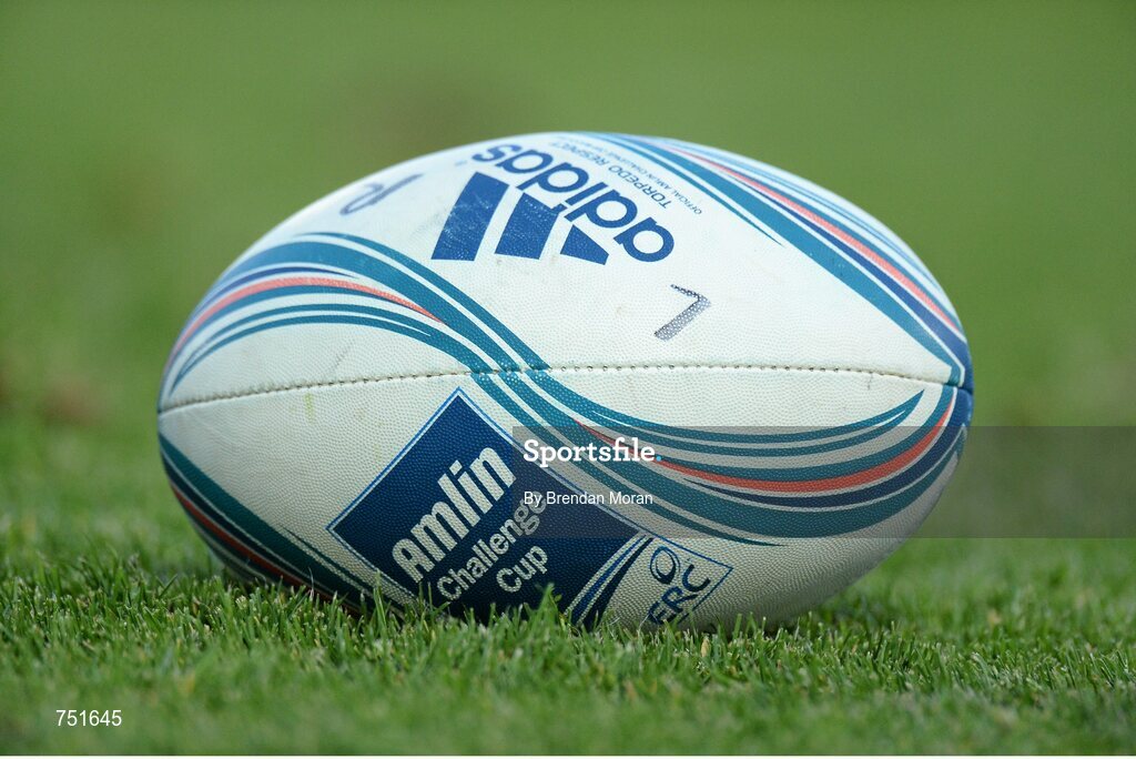 17 May 2013; A general viiew of a rugby ball. Amlin Challenge Cup Final 2012/13, Leinster v Stade Francais, RDS, Ballsbridge, Dublin. Picture credit: Brendan Moran / SPORTSFILE