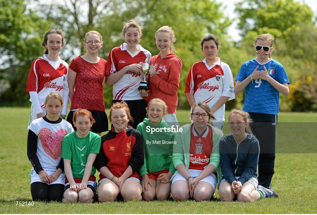22 May 2013; Pupils from the St John of God Mercy National School?, Wexford Town, with the Echo Cup. Leinster Rugby County Nations Blitz, Wexford Wonderers RFC, Wexford. Picture credit: Matt Browne / SPORTSFILE
