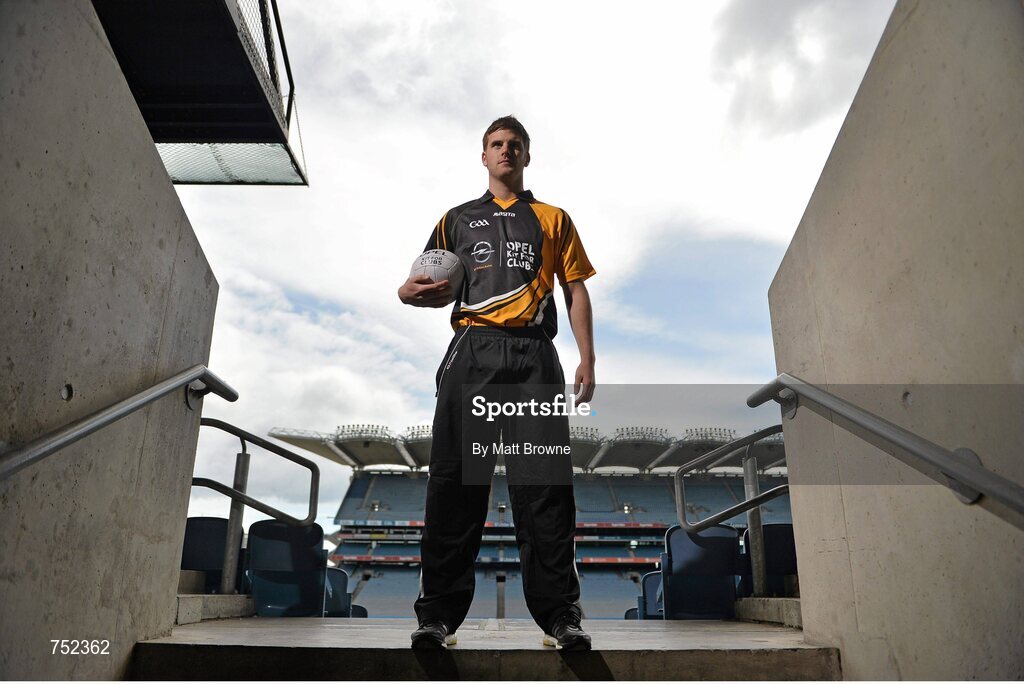 23 May 2013; Cork footballer Eoin Cadogan pictured at the launch of Opel Kits for Clubs 2013 – For every test drive, car service or Opel purchase made through the Opel dealer network, your local GAA club is awarded points. Build up your points and redeem them against high quality kit for your club! Log onto opelkitforclubs.com and start earning points today. Support your local GAA club! Croke Park, Dublin. Picture credit: Matt Browne / SPORTSFILE