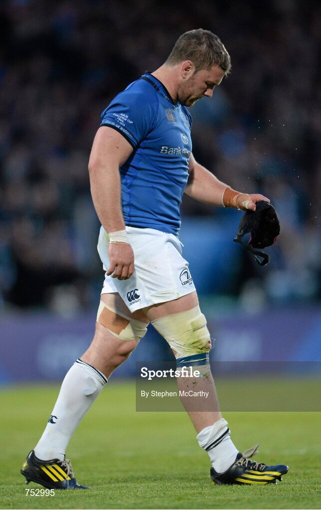 17 May 2013; Leinster's Sean O'Brien leaves the field during the second half. Amlin Challenge Cup Final 2012/13, Leinster v Stade Francais, RDS, Ballsbridge, Dublin. Picture credit: Stephen McCarthy / SPORTSFILE