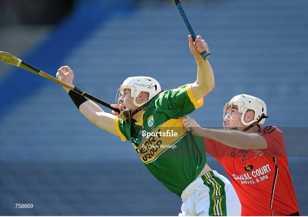 8 June 2013; Shane Nolan, Kerry, in action against Matthew Conlon, Down. The Christy Ring Cup Final, Kerry v Down, Croke Park, Dublin. Picture credit: Oliver McVeigh / SPORTSFILE