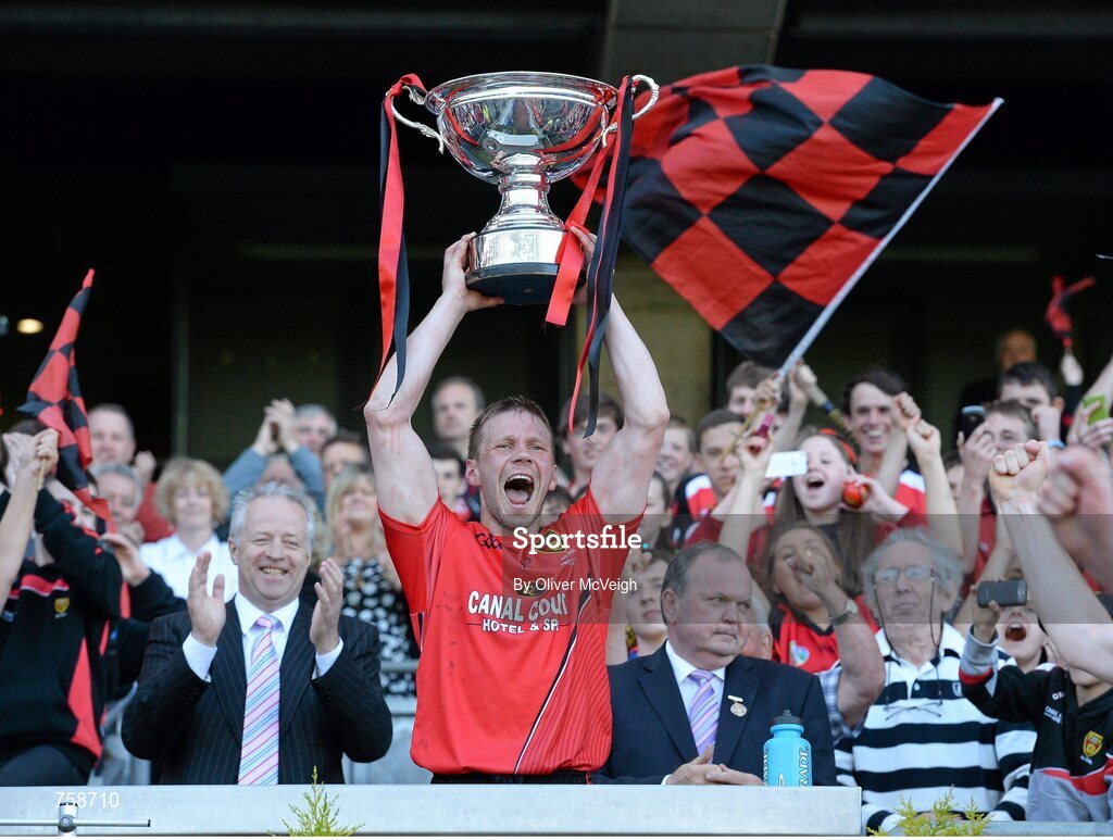 8 June 2013; Down captain Paul Braniff lifts the Christy Ring Cup. The Christy Ring Cup Final, Kerry v Down, Croke Park, Dublin. Picture credit: Oliver McVeigh / SPORTSFILE