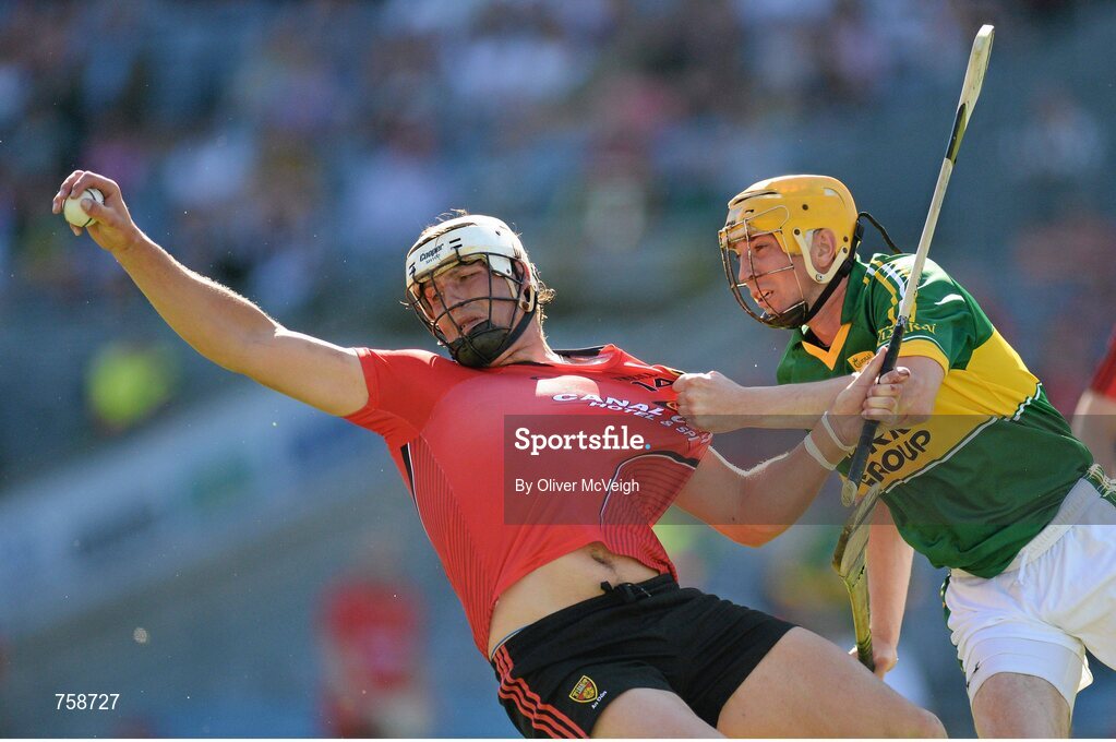 8 June 2013; Gareth Johnston, Down, in action against Tom Murnane, Kerry. The Christy Ring Cup Final, Kerry v Down, Croke Park, Dublin. Picture credit: Oliver McVeigh / SPORTSFILE