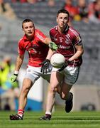 29 August 2010; Mark Loughnane, Galway, in action against Jamie Wall, Cork. ESB GAA Football All-Ireland Minor Championship Semi-Final, Galway v Cork, Croke Park, Dublin. Picture credit: Paul Mohan / SPORTSFILE