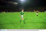 30 April 1997; Republic of Ireland's Roy Keane leaves the field alone at the final whistle. Keane had missed a penalty in the 47th minute. World Cup Qualifier, Romania v Republic of Ireland, Bucharest, Romania. Soccer. Picture credit; Ray McManus/SPORTSFILE