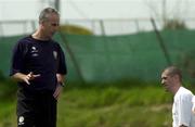 22 March 2001; Republic of Ireland manager Mick McCarthy chats to Roy Keane during a training session. Limassol, Cyprus. Soccer. Picture credit; David Maher / SPORTSFILE *EDI*