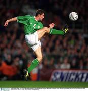 10 November 2001; Roy Keane, Republic of Ireland, in action during the game. Republic of Ireland v Iran, World Cup Qualifing Play-off 1st Leg, Lansdowne Road, Dublin. Soccer. Picture credit; David Maher / SPORTSFILE