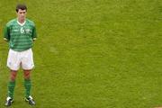 27 May 2004; Roy Keane, Republic of Ireland, stands for the Romanian national anthem before the game. International Friendly, Republic of Ireland v Romania, Lansdowne Road, Dublin. Picture credit; Brendan Moran / SPORTSFILE