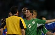 7 September 2005; Roy Keane, Republic of Ireland, remonstrates with referee Herbert Fandel. FIFA 2006 World Cup Qualifier, Group 4, Republic of Ireland v France, Lansdowne Road, Dublin. Picture credit; David Maher / SPORTSFILE