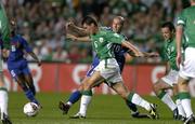 7 September 2005; Roy Keane, Republic of Ireland, in action against Zinedine Zidane, France. FIFA 2006 World Cup Qualifier, Group 4, Republic of Ireland v France, Lansdowne Road, Dublin. Picture credit; Brendan Moran / SPORTSFILE