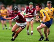 12 July 1997; Alan Kerins of Galway in action against Padraig Mannion of Roscommon during the GAA Connacht Senior Hurling Championship Final match between Roscommon and Galway at Athleague in Roscommon. Photo by Ray McManus/Sportsfile