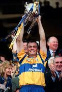14 September 1997; Clare captain Anthony Daly lifts the Liam MacCarthy Cup after the Guinness All Ireland Hurling Final match between Clare and Tipperary at Croke Park in Dublin. Photo by David Maher/Sportsfile