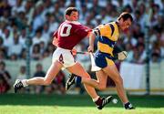 4 August 1995; Anthony Daly of Clare in action against Justin Campbell of Galway during the All-Ireland Senior Hurling Championship Semi-Final match between Clare and Galway at Croke Park in Dublin. Photo by Ray McManus/Sportsfile