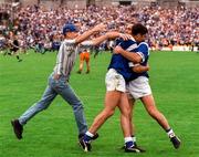 20 July 1997; Bernard Morris, right, with Terry Farrelly celebrate their side's victory over Derry, following the Ulster GAA Football Senior Championship Final match between Cavan and Derry at St. Tiernach's Park in Clones, Monaghan. Photo by David Maher/Sportsfile