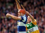 8 June 1997; Bill Maher of Laois in action against Martin Hanamy of Offaly during the GAA Leinster Senior Hurling Championship Quarter-Final match between Offaly and Laois at Croke Park in Dublin. Photo by David Maher/Sportsfile