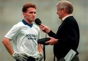 20 September 1997; Billy O'Shea speaking to a journalist following a GAA Football Kerry Training Session at Fitzgerald Stadium in Killarney, Kerry. Photo by Matt Browne/Sportsfile