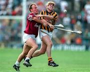 27 July 1997; Canice Brennan of Kilkenny in action against Finbar Gantley of Galway during the GAA All-Ireland Senior Hurling Championship Quarter-Final match between Kilkenny and Galway at Semple Stadium in Thurles, Tipperary. Photo by Matt Browne/Sportsfile
