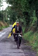 15 September 1997; Clare Supporter, Pat Liddy, from Tulla in Clare, on his way back from the shops prior to the Clare All-Ireland Hurling Winning team homecoming with the Liam MacCarthy Cup in Clare. Photo by Matt Browne/Sportsfile