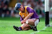 1 September 1996; Colm Kehoe of Wexford adjusting a bandage on his knee during the GAA All-Ireland Senior Hurling Championship Final match between Wexford and Limerick Croke Park in Dublin. Photo by David Maher/Sportsfile