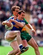 22 June 1997; Damien O'Reilly of Cavan in action against Tony Boyle of Donegal during the Ulster GAA Football Senior Championship Semi-Final match between Cavan and Donegal at St Tiernach's Park in Clones, Monaghan. Photo by David Maher/Sportsfile