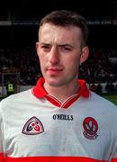 12 April 1998; Dermot Dougan of Derry prior to the National Football League Semi Final match between Derry and Monaghan at Croke Park in Dublin. Photo by Ray McManus/Sportsfile