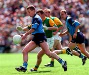 15 June 1997; Eamonn Heery of Dublin in action against Tommy Dowd of Meath during the Leinster GAA Senior Football Championship Quarter-Final match between Meath and Dublin at Croke Park in Dublin. Photo by David Maher/Sportsfile