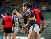 26 July 1997; Eugene O'Neill of Tipperary celebrates his goal during the GAA All-Ireland Senior Hurling Championship Quarter-Final match between Tipperary and Down at St. Tiernach's Park in Clones, Monaghan. Photo by Brendan Moran/Sportsfile