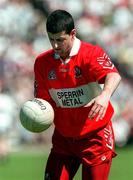 29 June 1997; Fergal McCusker of Derry during the Ulster GAA Football Senior Championship Semi-Final match between Tyrone and Derry at St. Tiernach's Park in Clones, Monaghan. Photo by David Maher/Sportsfile