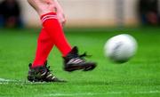 16 April 1995; A detailed view of a Football Boot kicking a football during the National Football League Quarter-Final match between Kerry and Tyrone at Croke Park in Dublin. Photo by Brendan Moran/Sportsfile