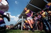 4 August 1996; Garry Laffan enters the pitch prior to the All-Ireland Senior Hurling Championship Semi-Final match between Wexford and Galway at Croke Park in Dublin. Photo by Brendan Moran/Sportsfile