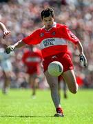 29 June 1997; Joe Brolly of Derry during the Ulster GAA Football Senior Championship Semi-Final match between Tyrone and Derry at St. Tiernach's Park in Clones, Monaghan. Photo by David Maher/Sportsfile