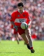 29 June 1997; Joe Brolly of Derry during the Ulster GAA Football Senior Championship Semi-Final match between Tyrone and Derry at St. Tiernach's Park in Clones, Monaghan. Photo by David Maher/Sportsfile