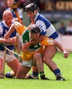 8 June 1997; Joe Errity of Offaly in action against Cyril Duggan, right, and Declan Conroy of Laois, during the GAA Leinster Senior Hurling Championship Quarter-Final match between Offaly and Laois at Croke Park in Dublin. Photo by David Maher/Sportsfile